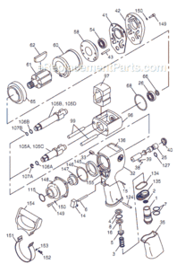 Page A Diagram and Parts List for CP771-6 T025274 Chicago Pneumatic Wrench